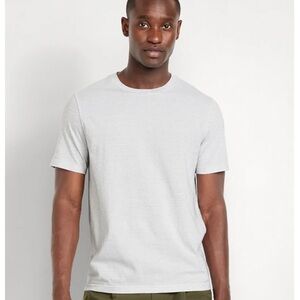 Old Navy Men's Light Gray striped Short Sleeve Tee